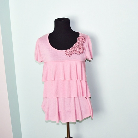 Tops - Beautiful Light Pink Ruffle Blouse